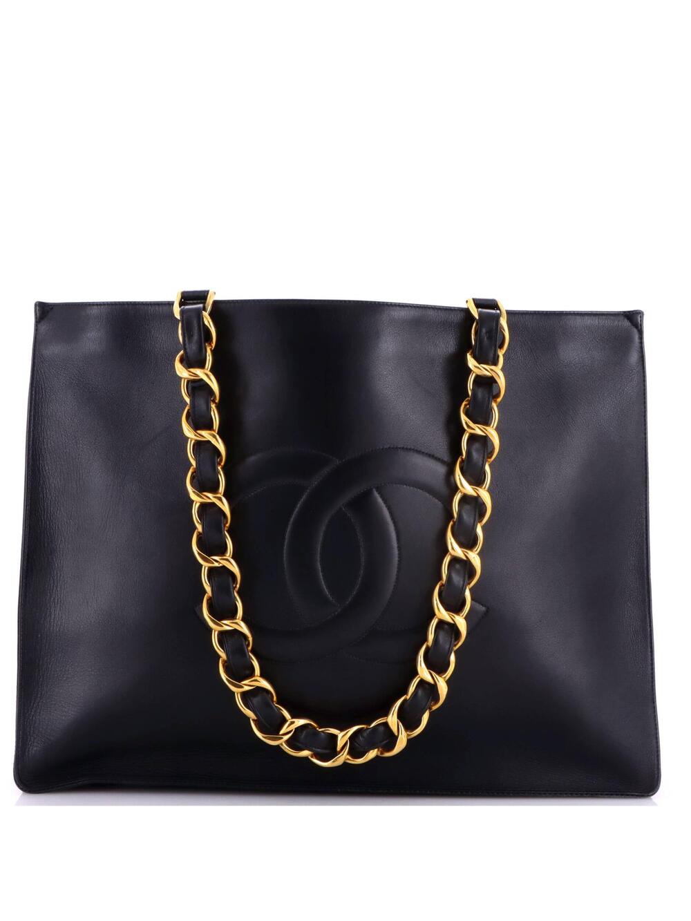 Chanel Vintage Cc Chain Tote Lambskin #343075C33B